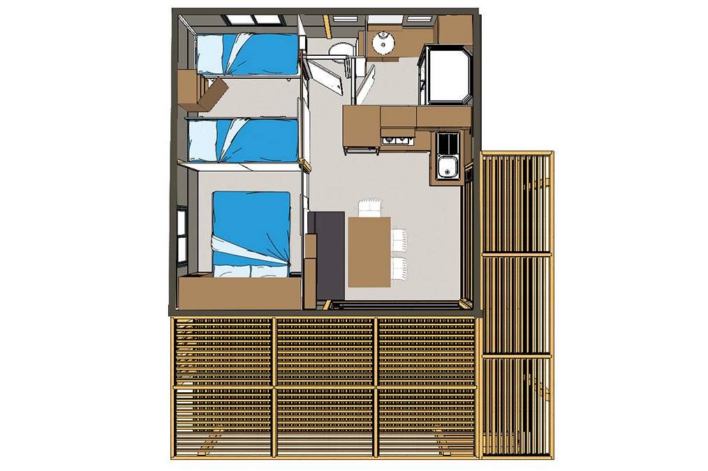 Le Chalet Anis | 5 personnes – 2 chambres Chalet 5 personnes | Camping Les Lavandes - Darbres